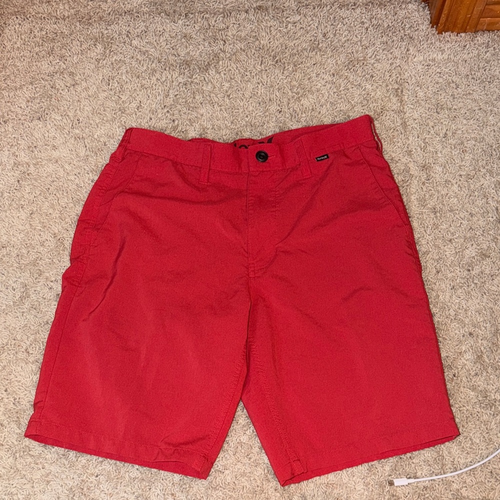 Hurley Red Flat-Front Men's Casual Shorts